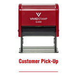 Red Customer Pick-Up Self Inking Rubber Stamp