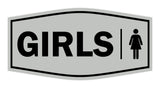 Signs ByLITA Fancy Girls (female bathroom icon) Sign with Adhesive Tape, Mounts On Any Surface, Weather Resistant, Indoor/Outdoor Use
