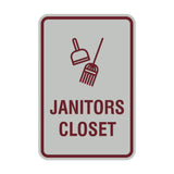 Signs ByLITA Portrait Round Janitors Closet Sign with Adhesive Tape, Mounts On Any Surface, Weather Resistant, Indoor/Outdoor Use