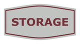 Light Grey / Burgundy Fancy Storage Sign