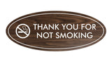 Oval THANK YOU FOR NOT SMOKING Sign