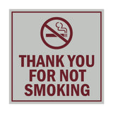 Signs ByLITA Square Thank You For Not Smoking Sign with Adhesive Tape, Mounts On Any Surface, Weather Resistant, Indoor/Outdoor Use