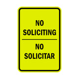 Portrait Round No Soliciting No Solicitar Sign