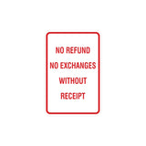 Portrait Round No Refund No Exchanges Without Receipt Sign