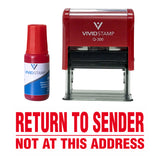 Red Return To Sender Not At This Address Self Inking Rubber Stamp Combo With Refill