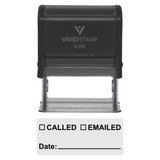 Black Called Emailed With Date Line Self-Inking Office Rubber Stamp