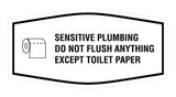 Fancy Sensitive Plumbing Do Not Flush Anything Except Toilet Paper Wall or Door Sign