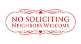 Signs ByLITA Designer No Soliciting Neighbors Welcome Sign