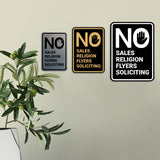 Portrait Round No Sales, No Religion, No Flyers, No Soliciting Wall or Door Sign