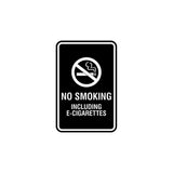 Signs ByLITA Portrait Round No Smoking Including E-Cigarettes Sign with Adhesive Tape, Mounts On Any Surface, Weather Resistant, Indoor/Outdoor Use