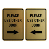 Portrait Round Please Use Other Door Sign Set with Adhesive Tape, Mounts On Any Surface, Weather Resistant