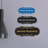 Designer Private Residence Wall or Door Sign