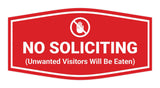 Fancy No Soliciting (Unwanted Visitors Will Be Eaten) Wall or Door Sign