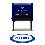Blue Received Designer Office Self-Inking Office Rubber Stamp
