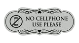 Signs ByLITA Designer No Cellphone Use please Sign