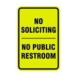 Portrait Round No Soliciting No Public Restroom Sign