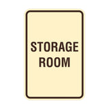 Ivory / Dark Brown Portrait Round Storage Room Sign