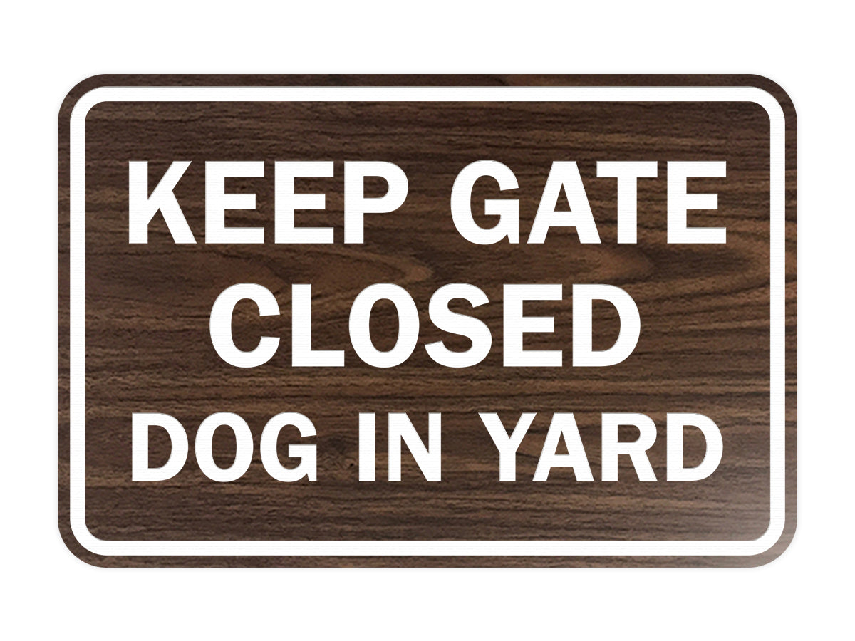 Signs ByLITA Classic Framed Keep Gate Closed Dog Sign