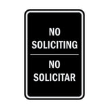 Portrait Round No Soliciting No Solicitar Sign