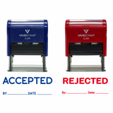 ACCEPTED / REJECTED By Date Self Inking Rubber Stamp - 2 PACK