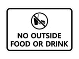 Signs ByLITA Classic Framed No outside food or drink Sign
