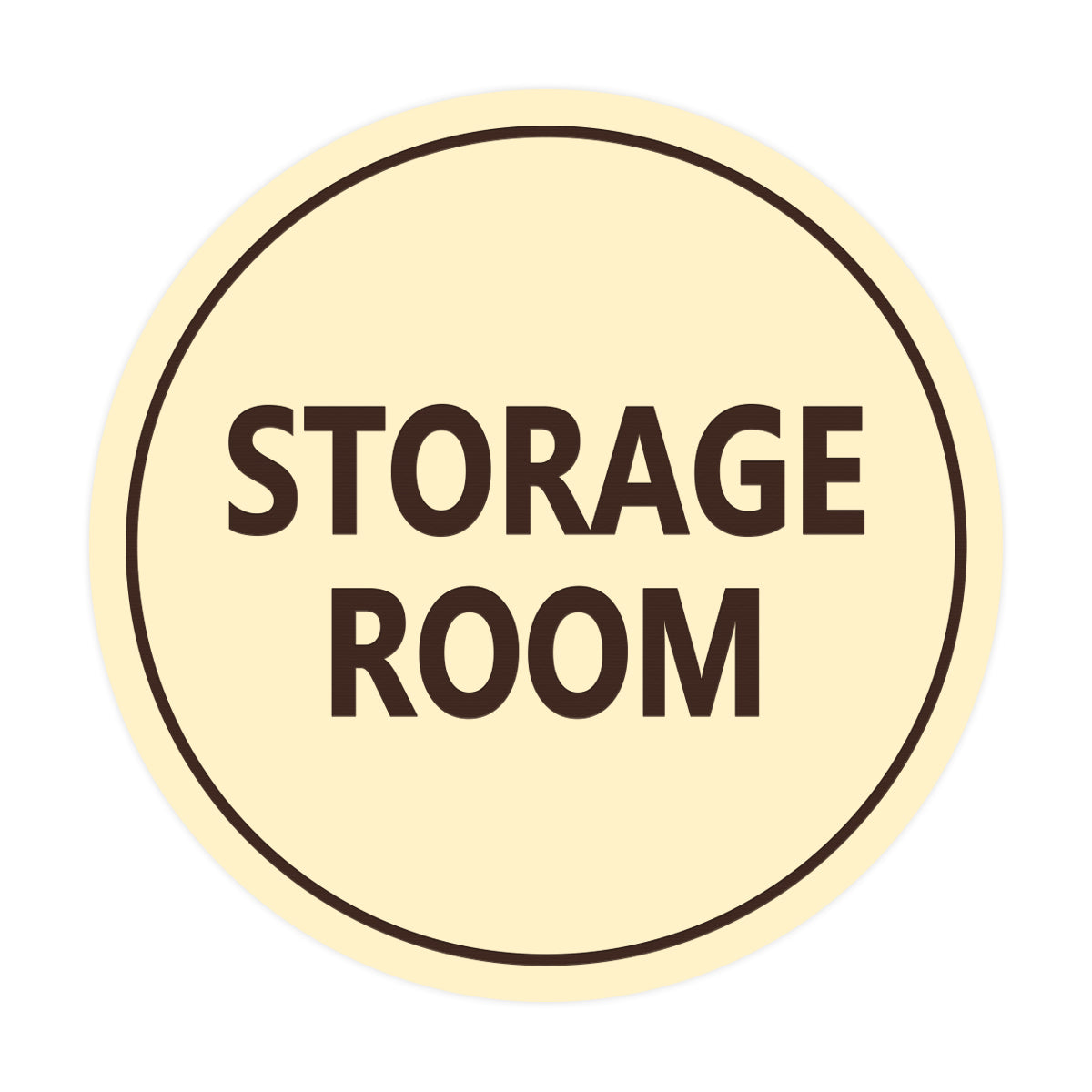 Ivory / Dark Brown Signs ByLITA Circle Storage Room Sign