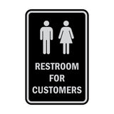 Portrait Round Restroom For Customers Sign