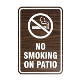 Portrait Round No Smoking On Patio Sign