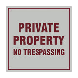 Square Private Property Sign with Adhesive Tape, Mounts On Any Surface, Weather Resistant