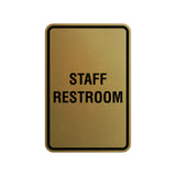 Portrait Round Staff Restroom Sign With Adhesive Tape