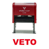 Red VETO Self Inking Rubber Stamp