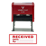 Red Received W/Border Self-Inking Office Rubber Stamp