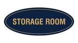 Navy Blue/Gold Oval Storage Room Sign