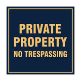 Square Private Property Sign with Adhesive Tape, Mounts On Any Surface, Weather Resistant