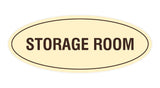 Ivory/Dark Brown Oval Storage Room Sign