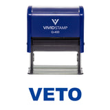 Blue VETO Self Inking Rubber Stamp