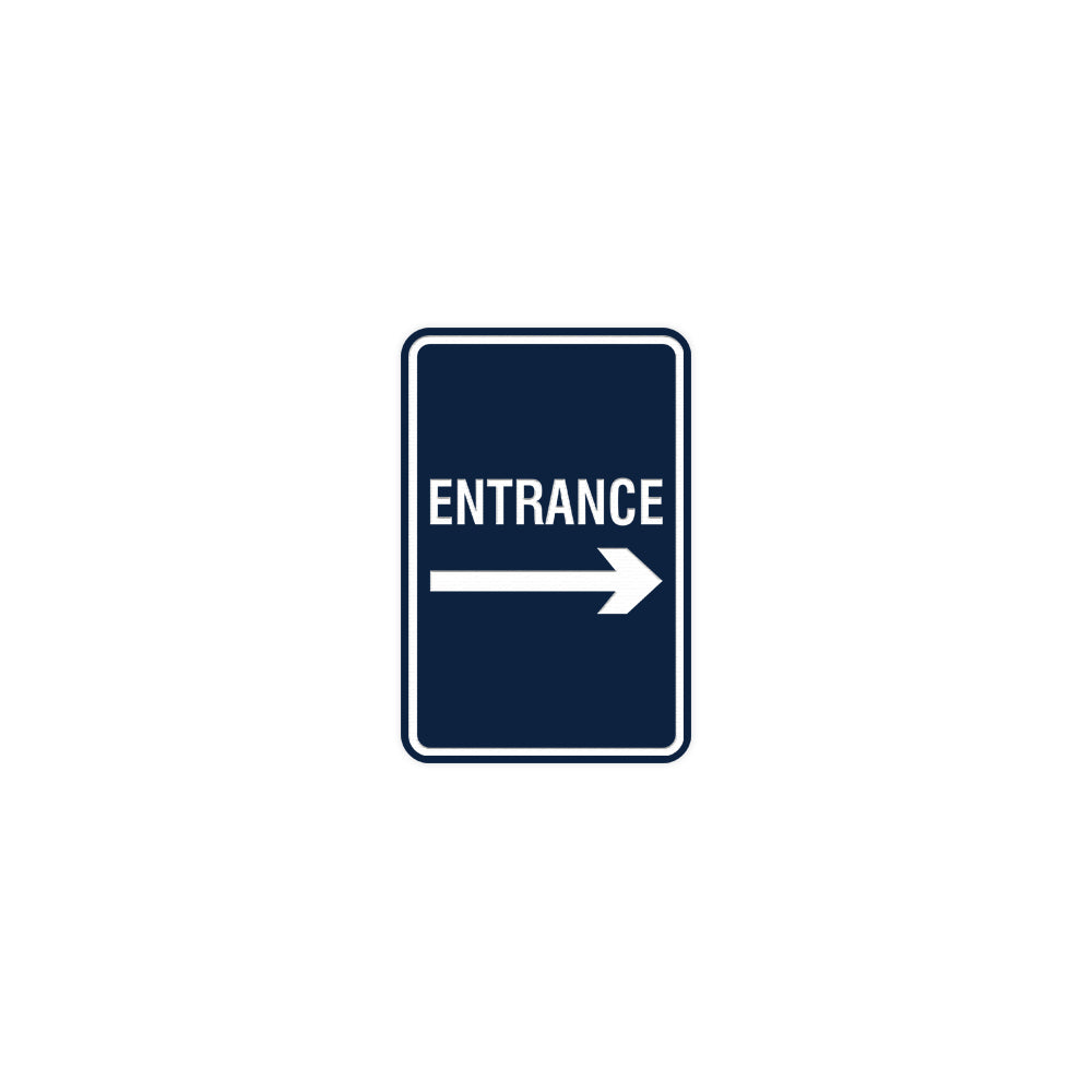 Signs ByLITA Portrait Round Entrance Right Arrow Sign with Adhesive Tape, Mounts On Any Surface, Weather Resistant, Indoor/Outdoor Use