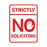 Portrait Round Strictly No Soliciting Wall or Door Sign