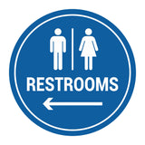 Signs ByLITA Circle Restrooms Left Arrow Sign