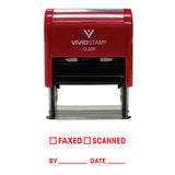 Red Faxed Scanned By Date Self Inking Rubber Stamp