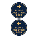 Signs ByLITA Circle Please Use Other Door Sign Set with Adhesive Tape, Mounts On Any Surface, Weather Resistant, Indoor/Outdoor Use