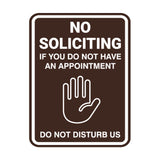 Portrait Round No Soliciting If You Do Not Have An Appointment Do Not Disturb Us Wall or Door Sign