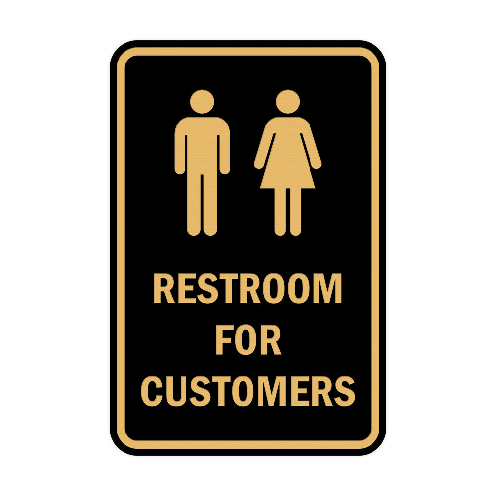 Portrait Round Restroom For Customers Sign