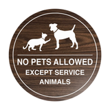 Signs ByLITA Circle No Pets Allowed Except Service Animals Sign