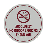 Signs ByLITA Circle Absolutely No Indoor Smoking Thank You Sign