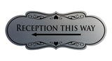 Designer Reception This Way Left Arrow Wall or Door Sign