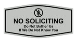 Fancy No Soliciting Do Not Bother Us If We Do Not Know You Wall or Door Sign