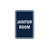 Portrait Round Janitor Room Sign with Adhesive Tape, Mounts On Any Surface, Weather Resistant