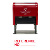 Red REFERENCE NO. Self Inking Rubber Stamp