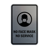 Signs ByLITA Portrait Round No Face Mask No Service Sign